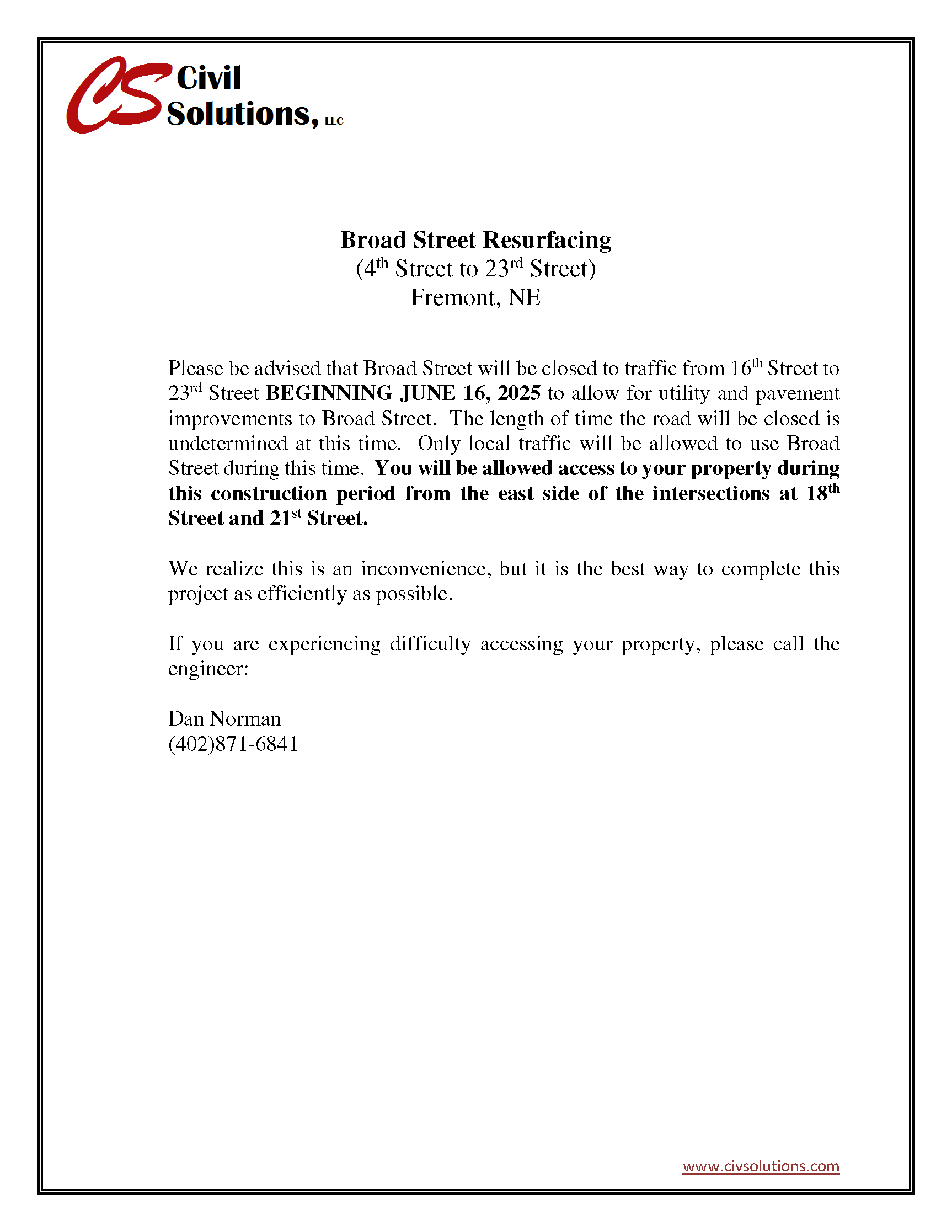 Construction, Broad Street